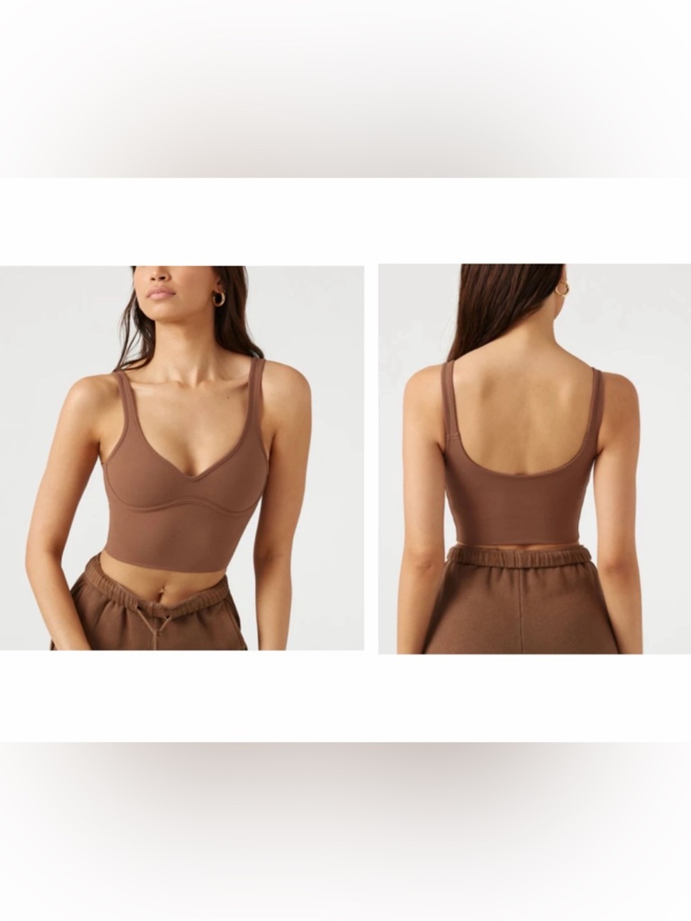Joah Brown Contour Tank Brown as XS/S